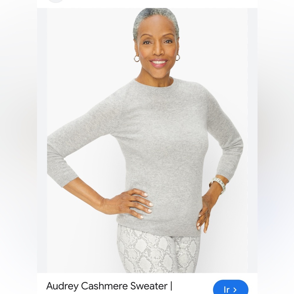 Talbots Light Gray Cashmere Sweater